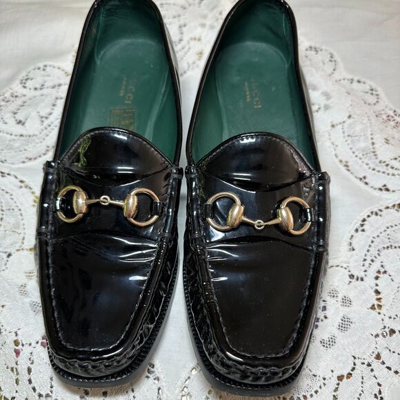 Gucci Black Patent Loafers - Picture 1 of 6